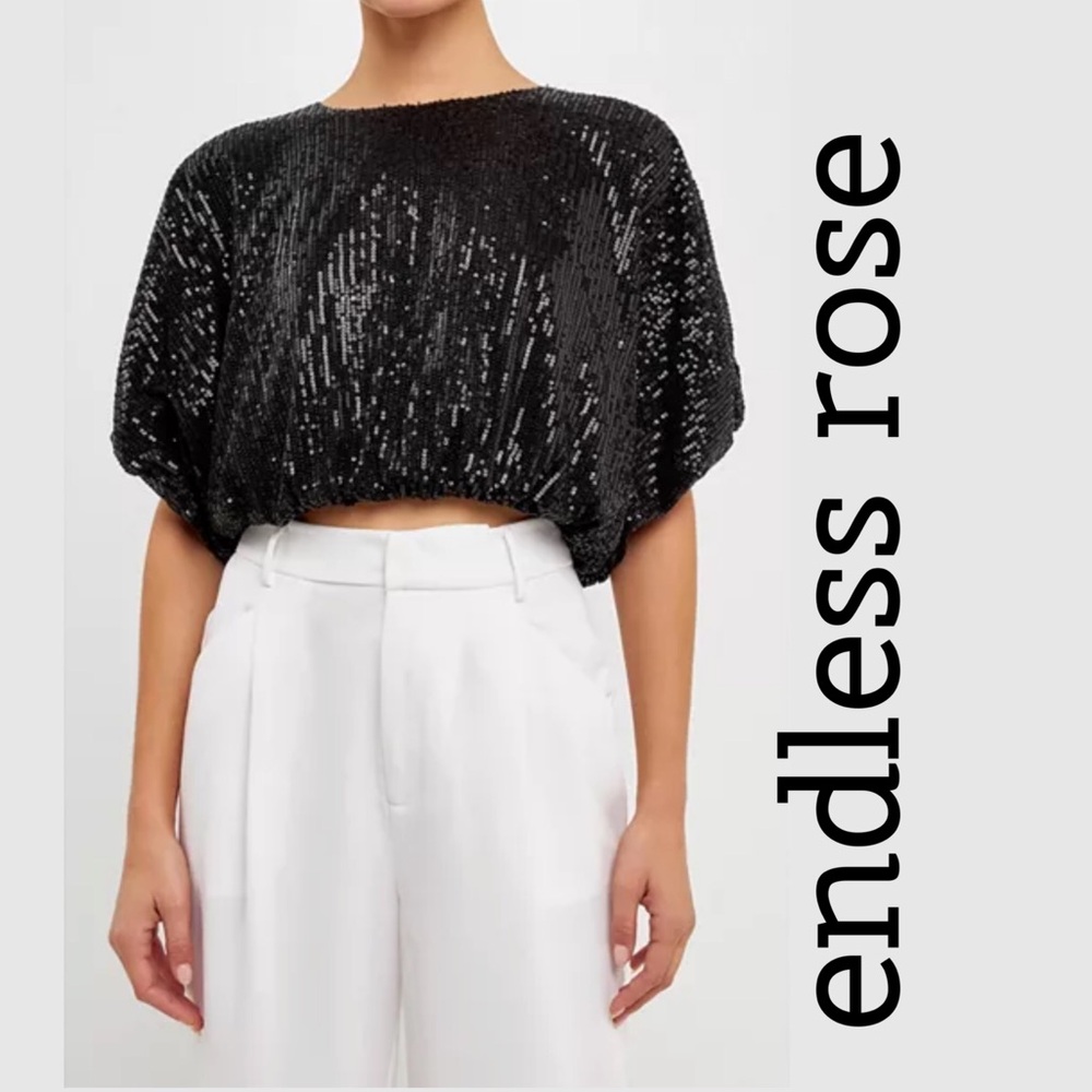 ♠️ Endless Rose Sequin balloon bubble top🎩💋🍾🔥